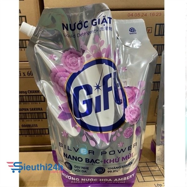 Nước giặt Gift 3.6kg hương tinh dầu nước hoa AMBERY