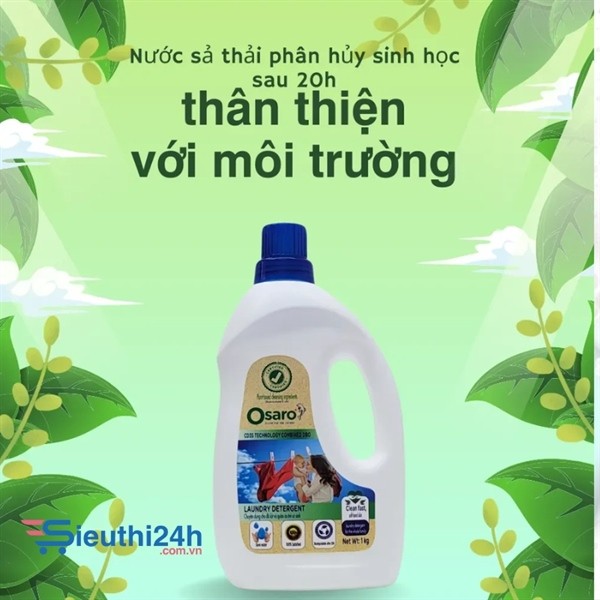 Nước giặt đồ lót và quần áo trẻ sơ sinh OSARO 1kg