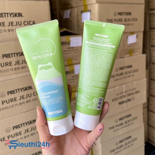 Sữa Rửa Mặt Rau Má Pretty Skin The Pure Jeju Cica Cleansing Foam