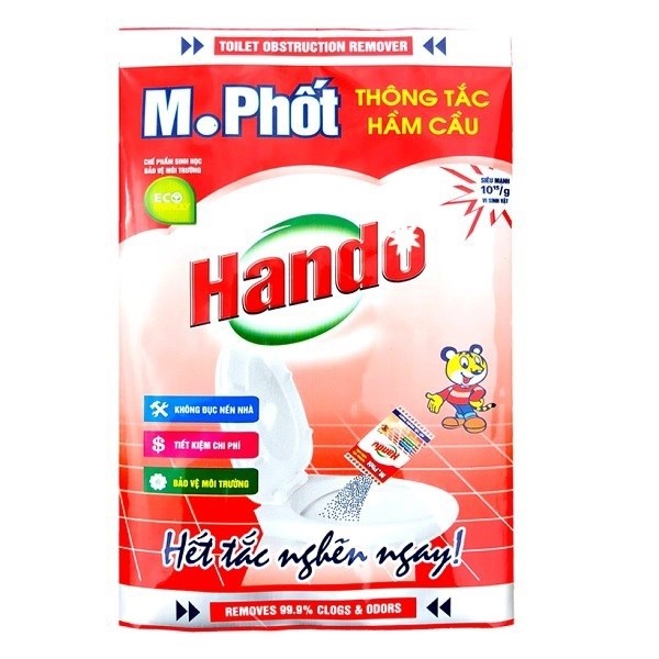 Gói bột thông tắc bồn cầu M. phốt 200g Hando