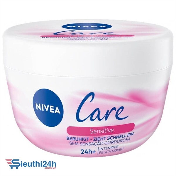 Kem dưỡng ẩm Nivea Care Sensitive chống da khô nứt nẻ cho da nhạy cảm - 200ml