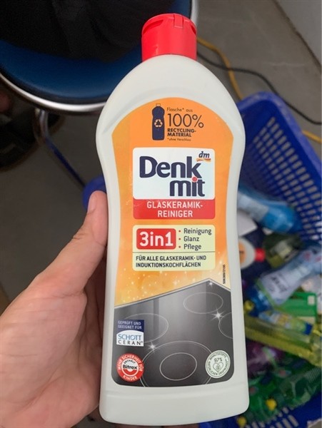 Chai Vệ Sinh Bếp Từ Denkmit Glaskeramikreiniger 3 in 1 300 ml