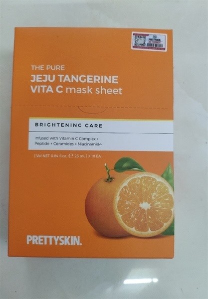 Mặt nạ Vitamin C Pretty Skin The Pure Jeju Tangerine VITA C Mask Sheet