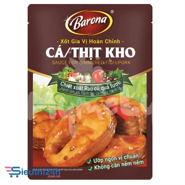 Xốt Gia vị hoàn chỉnh Barona - Cá/ thịt kho 80gr