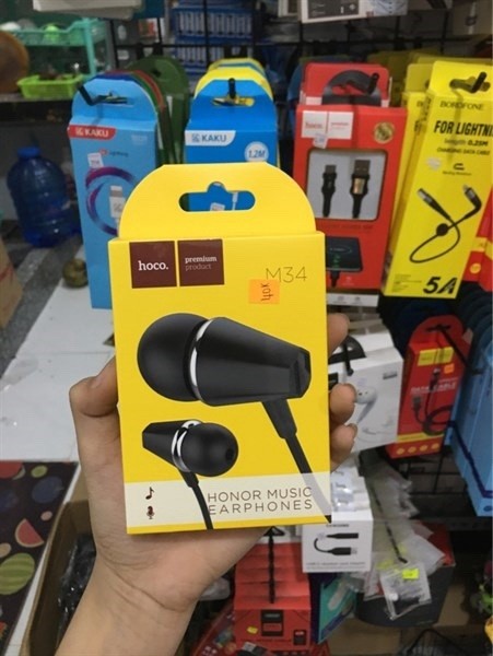 Tai nghe Hoco M34, jack cắm 3.5mm có mic, dây dài 1m2