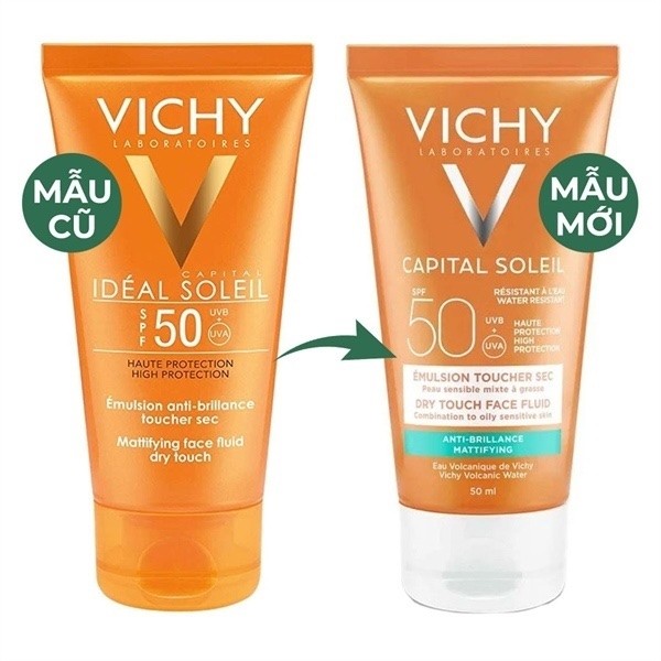 Kem Chống Nắng Cho Da Dầu, Không Nhờn Rít Vichy Ideal Soleil Mattifying Face Fluid Dry Touch SPF50+ 50ml