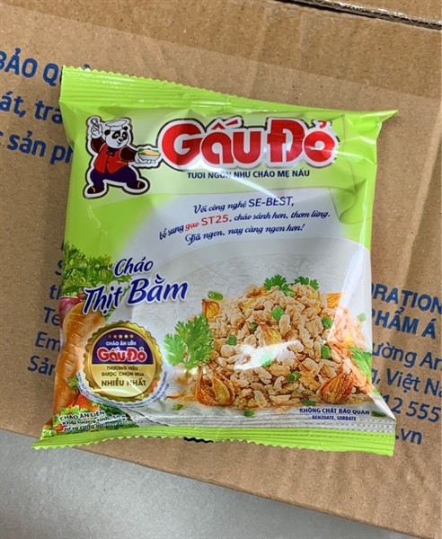 CHÁO THỊT BẰM GẤU ĐỎ 50G*50