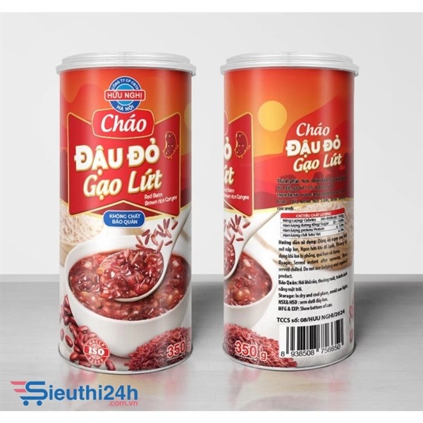 Cháo đậu đỏ gạo lứt Hữu Nghị 340g