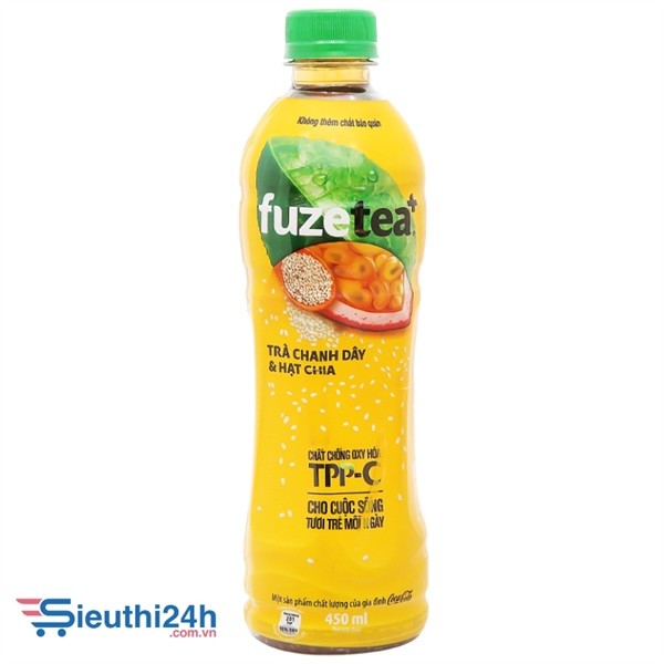 Trà Chanh Dây và hạt chia fuze tea 450ML