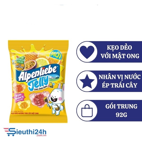 Kẹo dẻo ALPENLIEBE jelly hương trái cây mật ong gói 24g