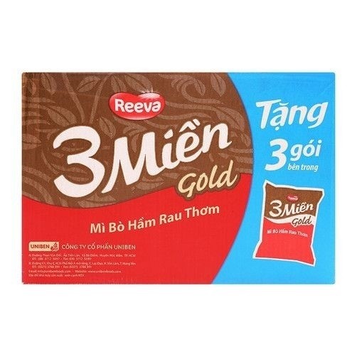 Mì Bò Hầm Rau Thơm 3 Miền Reeva Thùng 30 Gói X 75g