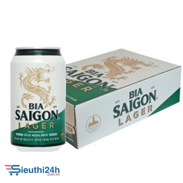 Bia Sài Gòn xanh Lager lon 330ml (Thùng 24 lon)