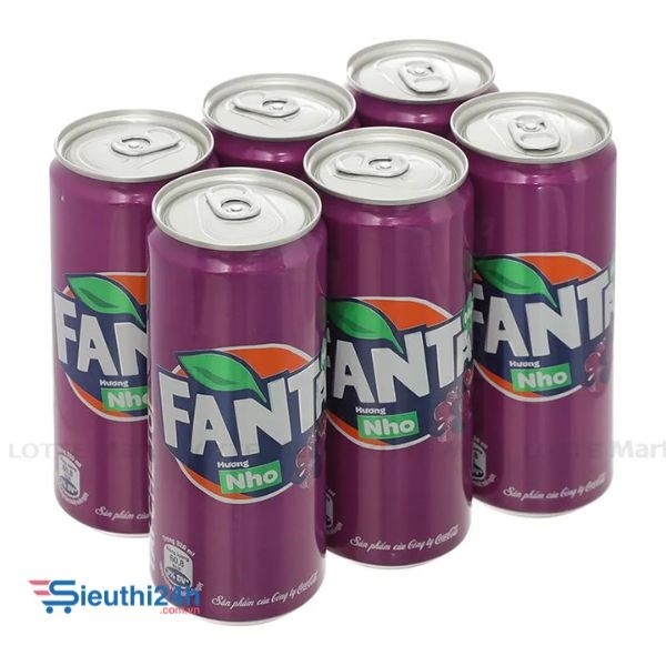 1 lốc 6 lon nước ngọt fanta