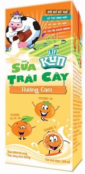 Sữa trái cây Kun hương cam 180ml