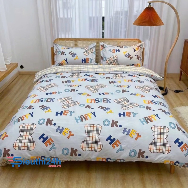 Bộ chăn ga gối cotton fuanna kích thước 1.6m x 2m