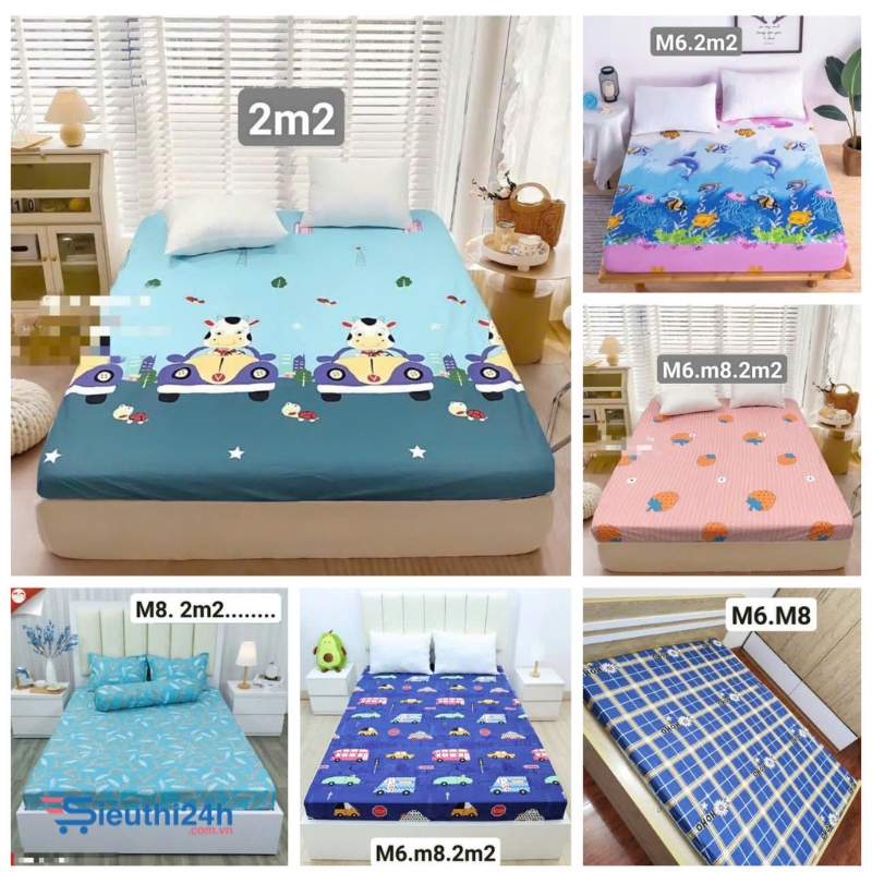 Ga chống thấm cotton 2 trong 1 không thấm ngược,giặt được máy