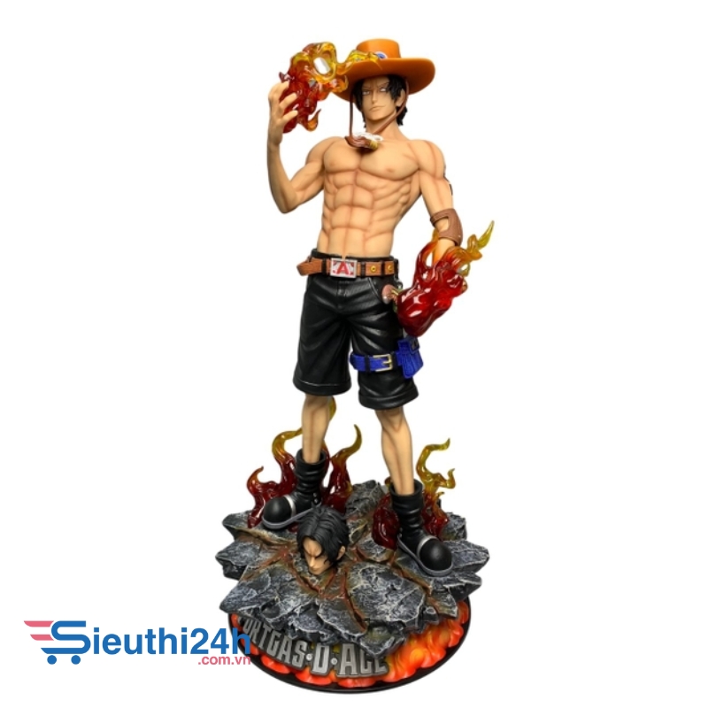 Mô Hình ACE OnePiece dáng đứng siêu ngầu - cao 73cm - nặng 6kg5 - phụ kiện : 2 đầu + 1 dây sạc - Figure OnePiece