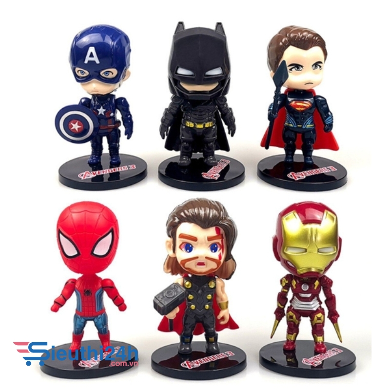 Mô Hình Avenger Bộ 6 các nhân vật siêu anh hùng - Cao 10-11cm - nặng 350gram