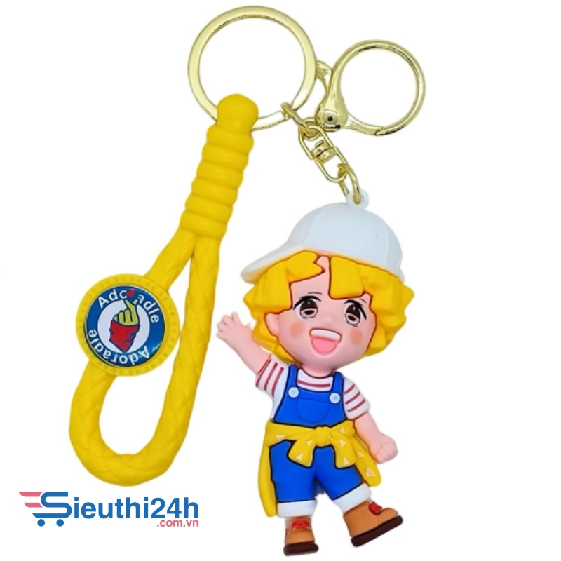 Móc Khóa Zenitsu - Dây móc dài : 9.5cm - Mô Hình Cao : 8.3cm - Nặng : 50gram