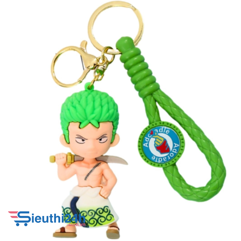 Móc Khóa Zoro vác kiếm - Dây móc dài : 9.5cm - Mô Hình Cao : 8cm - Nặng : 60gram