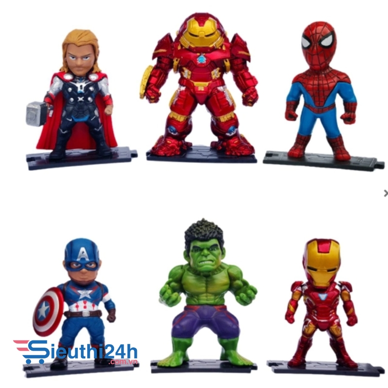 Mô Hình Avenger Bộ 6 các nhân vật siêu anh hùng - Cao 7cm - nặng 300gram