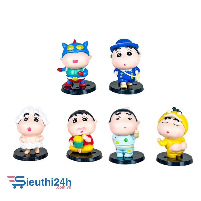 Mô Hình bộ 6 Shin bút chì cosplay - Cao 7.5cm - nặng 300gram - Figure Cậu Bé Bút Chì
