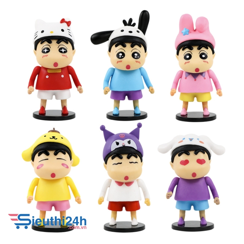 Mô Hình bộ 6 Shin bút chì cosplay - Cao 8-10cm - nặng 300gram - Figure Cậu Bé Bút Chì