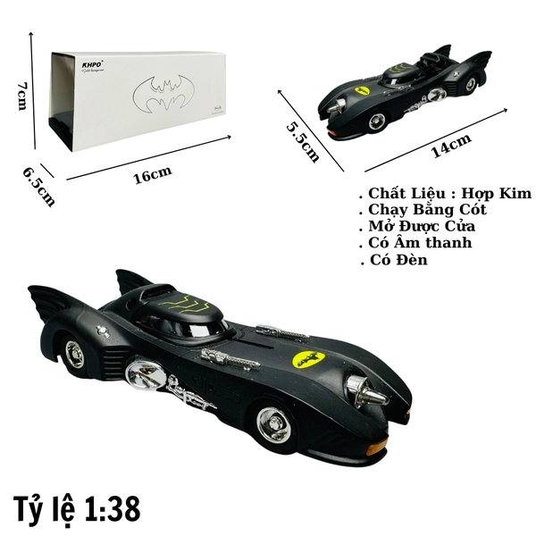 Mô Hình Xe batman 1:38 có hộp meca trừng bày