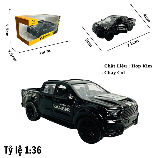 Mô Hình xe bán tải đen tỉ lệ 1:36