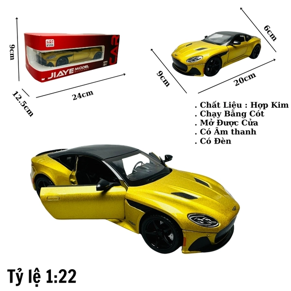 Mô Hình Xe aston martin vàng 1:22