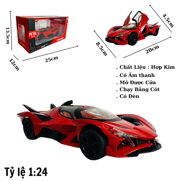 Mô Hình xe Apollp Project Evo đỏ tỉ lệ 1:24