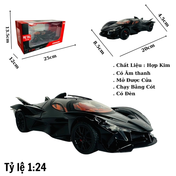 Mô Hình xe Apollp Project Evo đen tỉ lệ 1:24