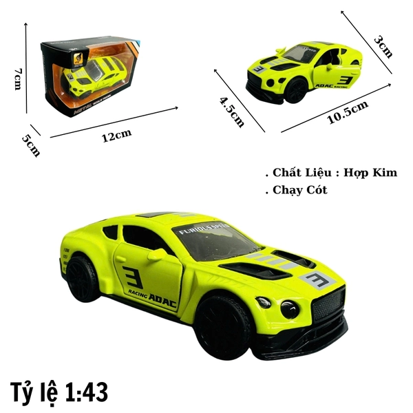 Mô Hình xe Bentley xanh chuối tỉ lệ 1:43