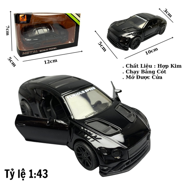 Mô Hình xe Bentley GT Màu Đen tỉ lệ 1:43