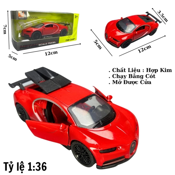 Mô Hình xe Bugati màu đỏ - tỉ lệ 1:36
