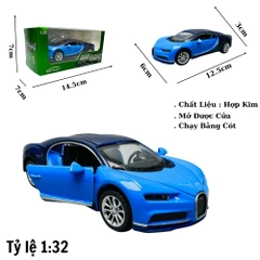 Mô Hình xe Bugati đen xanh tỉ lệ 1:32
