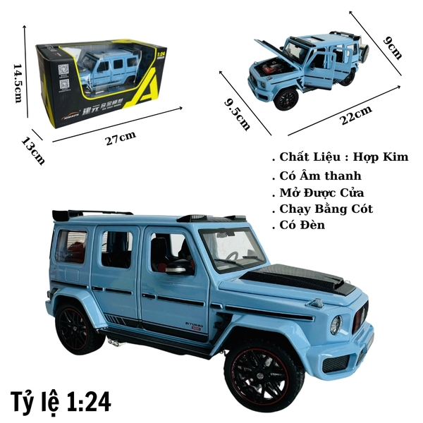 Mô Hình xe brabus G800 xanh dương tỉ lệ 1:24