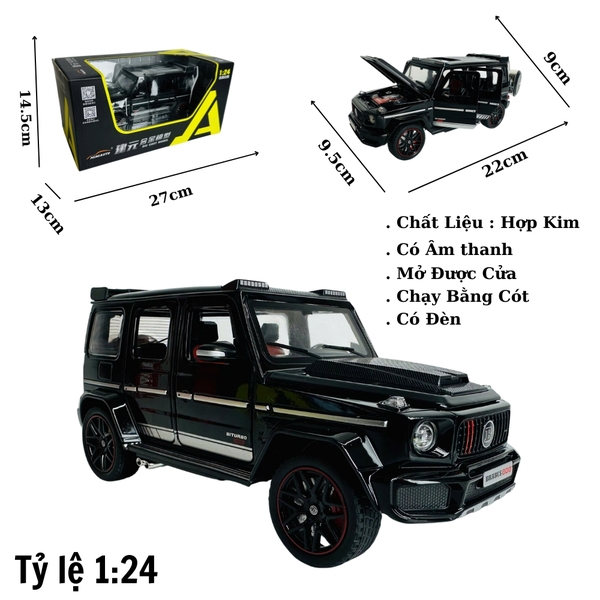 Mô Hình xe brabus G800 đen xám tỉ lệ 1:24