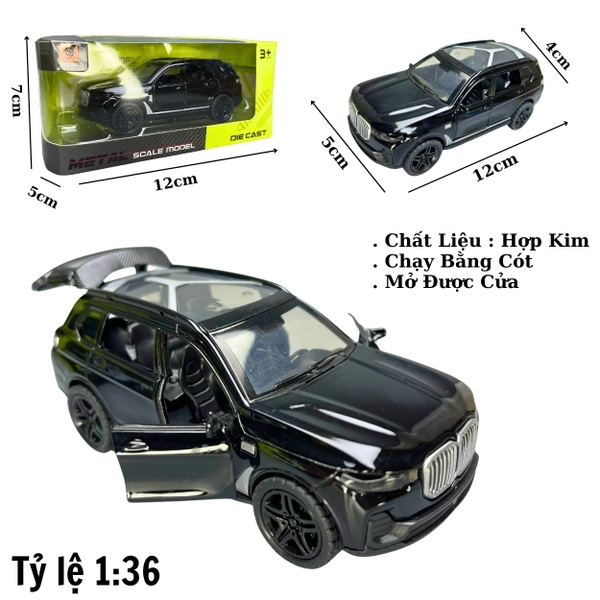 Mô Hình xe BMW X7 màu đen - tỉ lệ 1:36