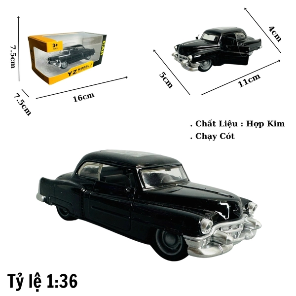 Mô Hình xe cổ đen mới tỉ lệ 1:36