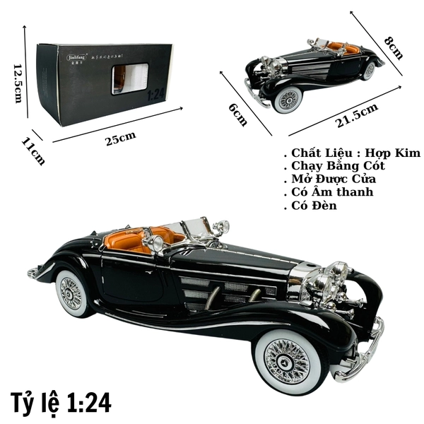 Mô Hình Xe cổ đen 1:24