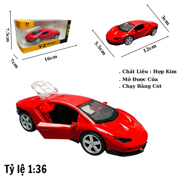 Mô Hình xe Lambor đỏ tỉ lệ 1:36