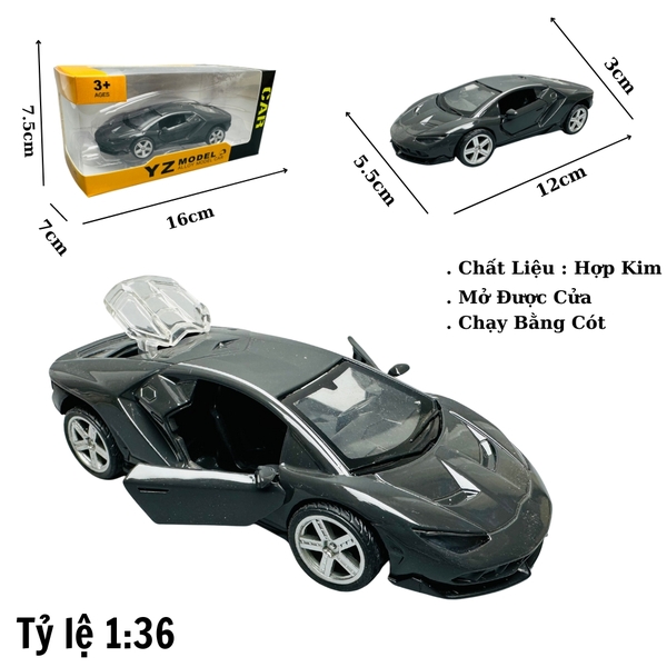 Mô Hình xe lambor đen tỉ lệ 1:36
