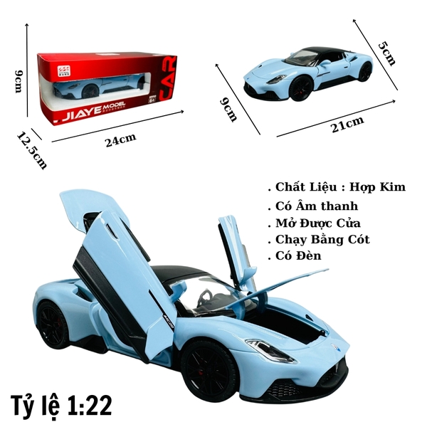 Mô Hình xe maserati xanh ngọc tỉ lệ 1:22