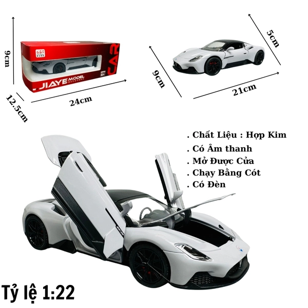 Mô Hình xe maserati xám tỉ lệ 1:22