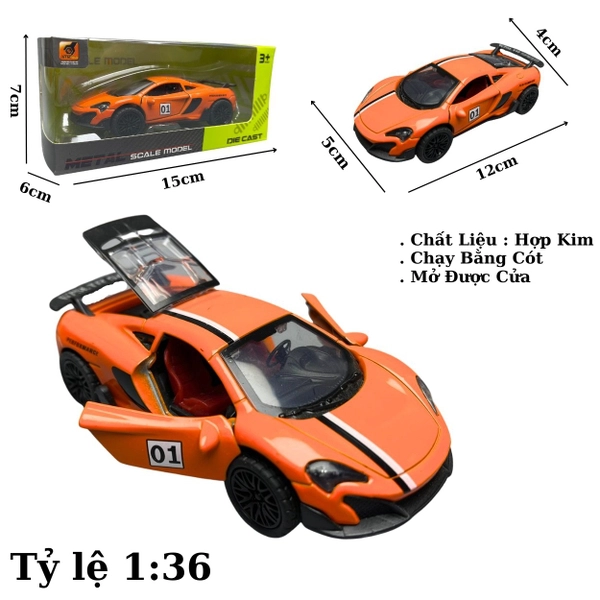 Mô Hình xe Maclaren màu Cam - tỉ lệ 1:36