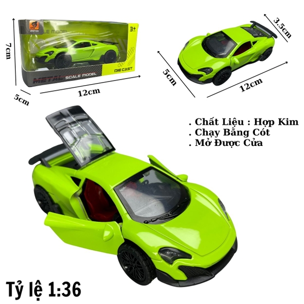 Mô Hình xe mclaren màu xanh nõn chuối - tỉ lệ 1:36