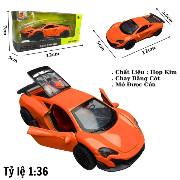 Mô Hình xe mclaren màu cam - tỉ lệ 1:36