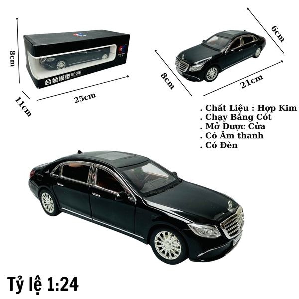 Mô Hình xXe mẹc E300 đen 1:24