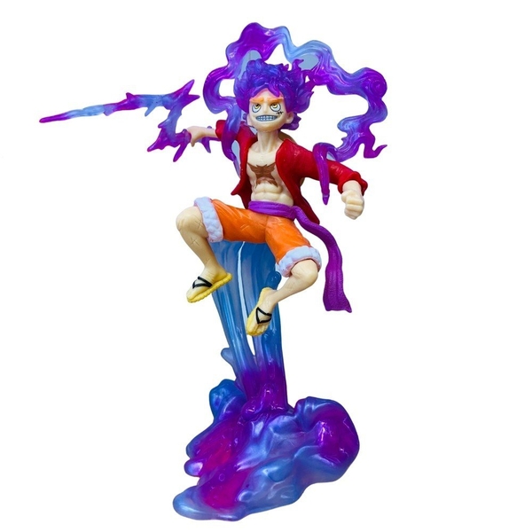 Mô hình đồ chơi - Luffy Gear 5 Nika đỏ bản có vũ khí cầm tay trạng thái chiến đấu